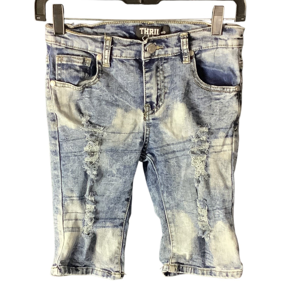 Thrill Jeans Girls Distressed Ripped Denim Size 12 Blue Five Pocket Design