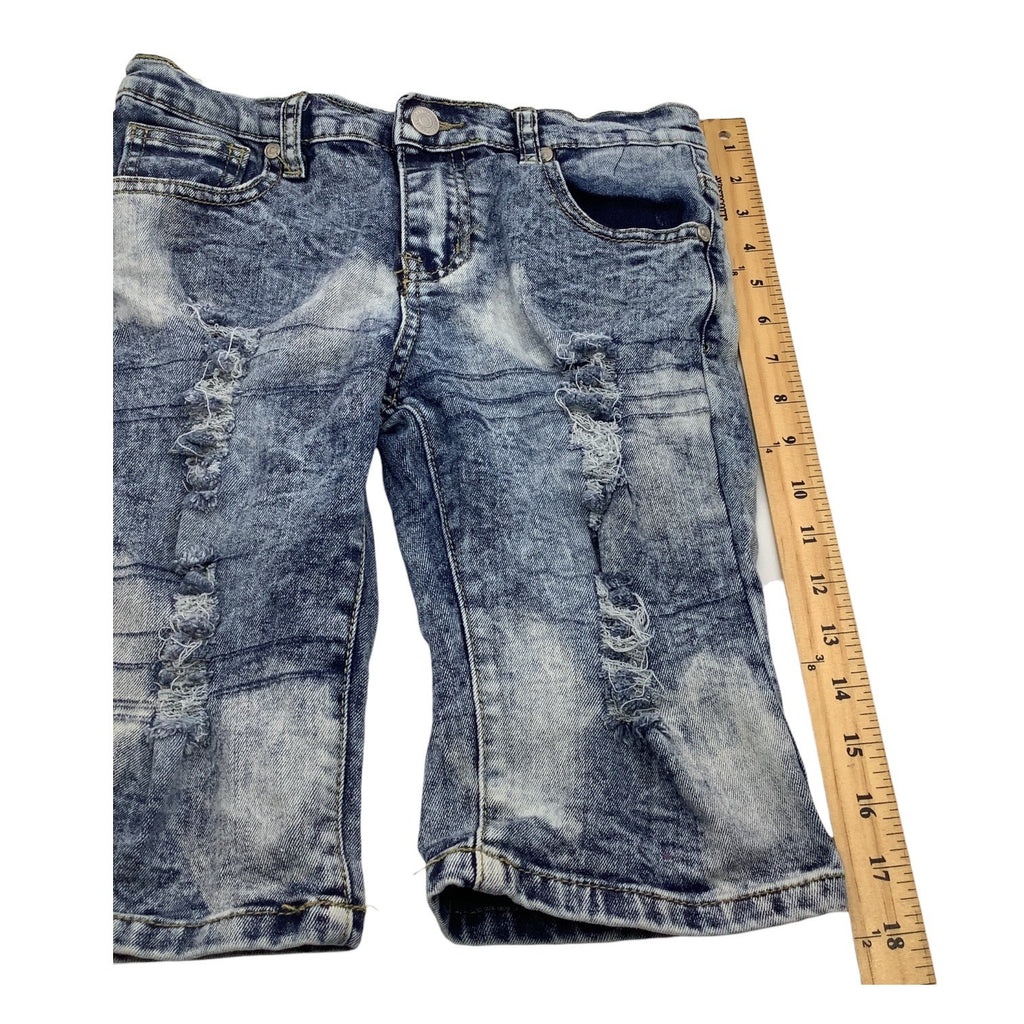 Thrill Jeans Girls Distressed Ripped Denim Size 12 Blue Five Pocket Design