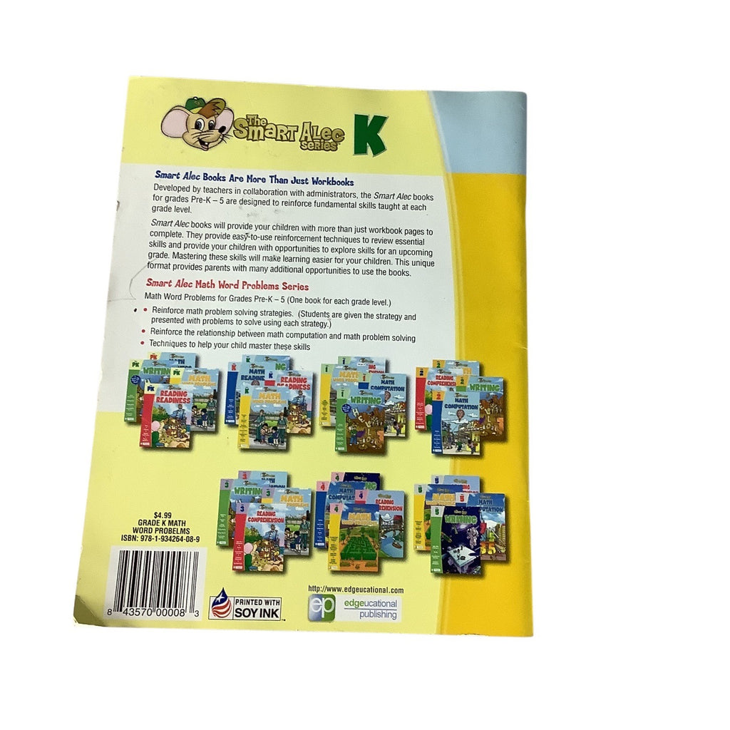 Smart Alec Series Grade K Math Word Problems Workbook Kids Skills Builder Educational