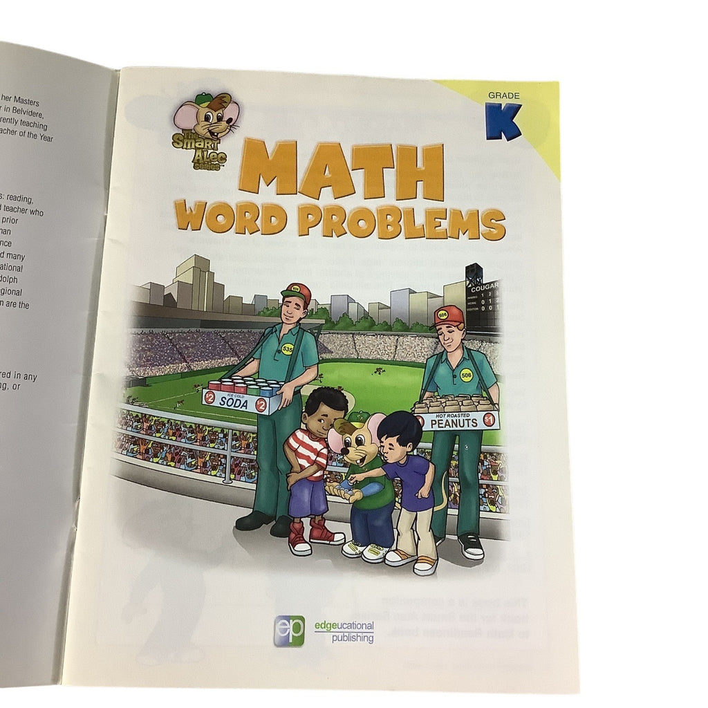 Smart Alec Series Grade K Math Word Problems Workbook Kids Skills Builder Educational