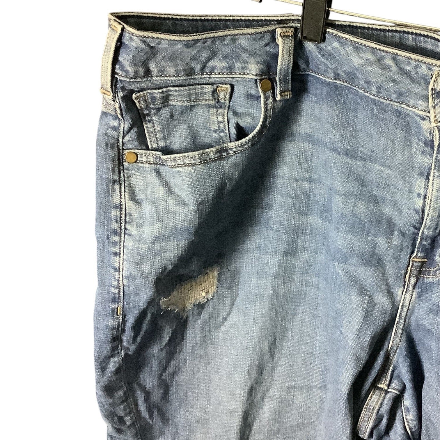 Lane Bryant Plus Size Boyfriend Distressed Denim Jeans Women 24R Blue Casual