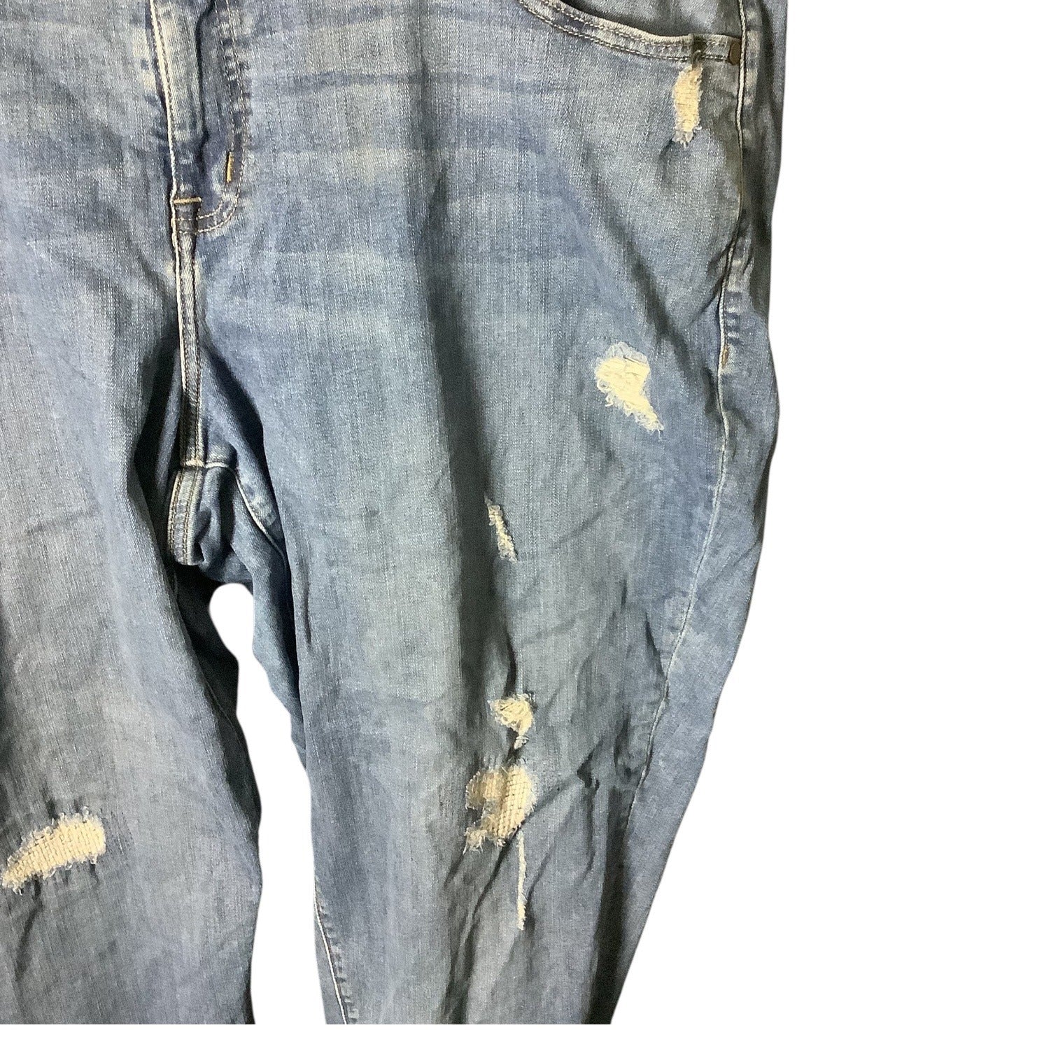 Lane Bryant Plus Size Boyfriend Distressed Denim Jeans Women 24R Blue Casual