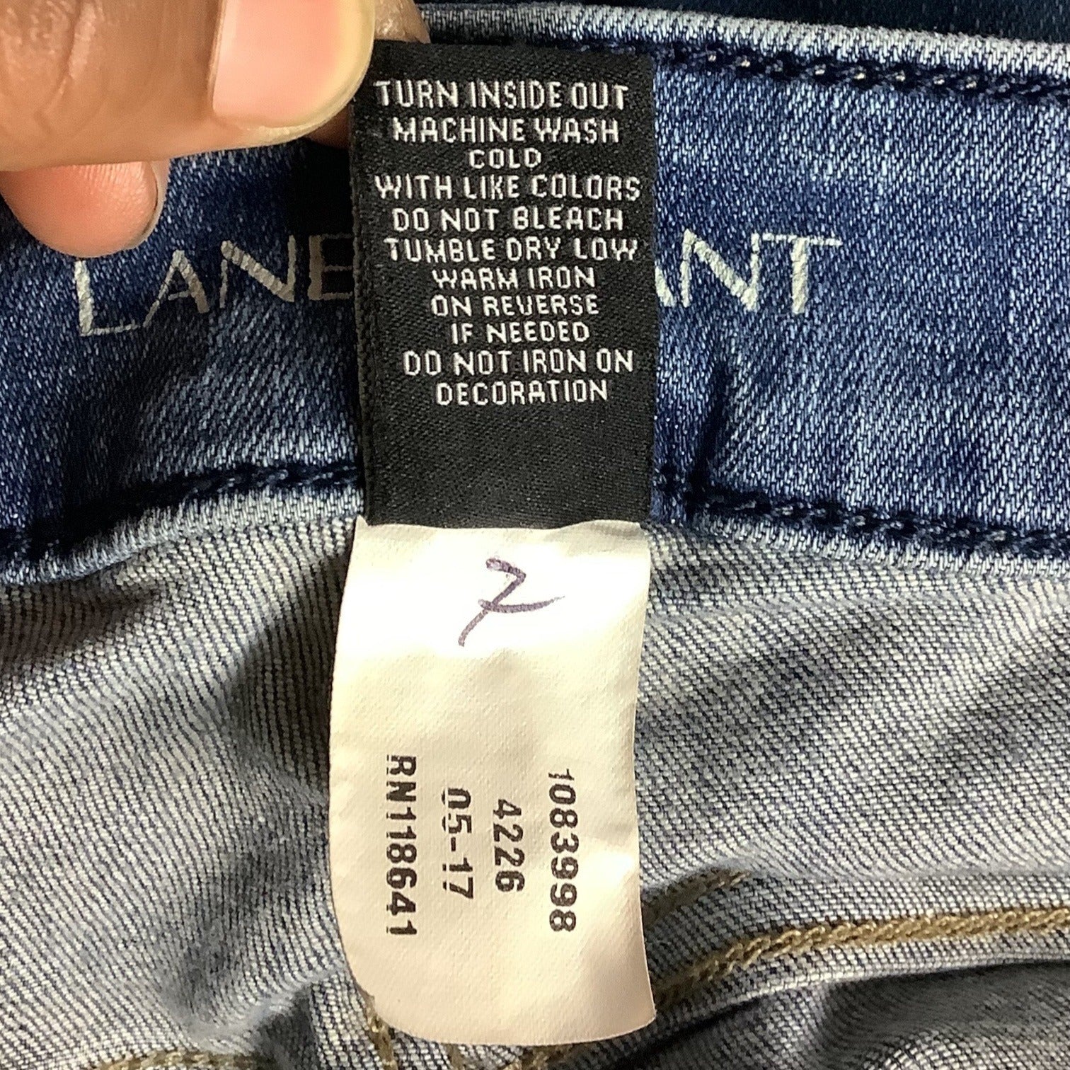 Lane Bryant Plus Size Boyfriend Distressed Denim Jeans Women 24R Blue Casual