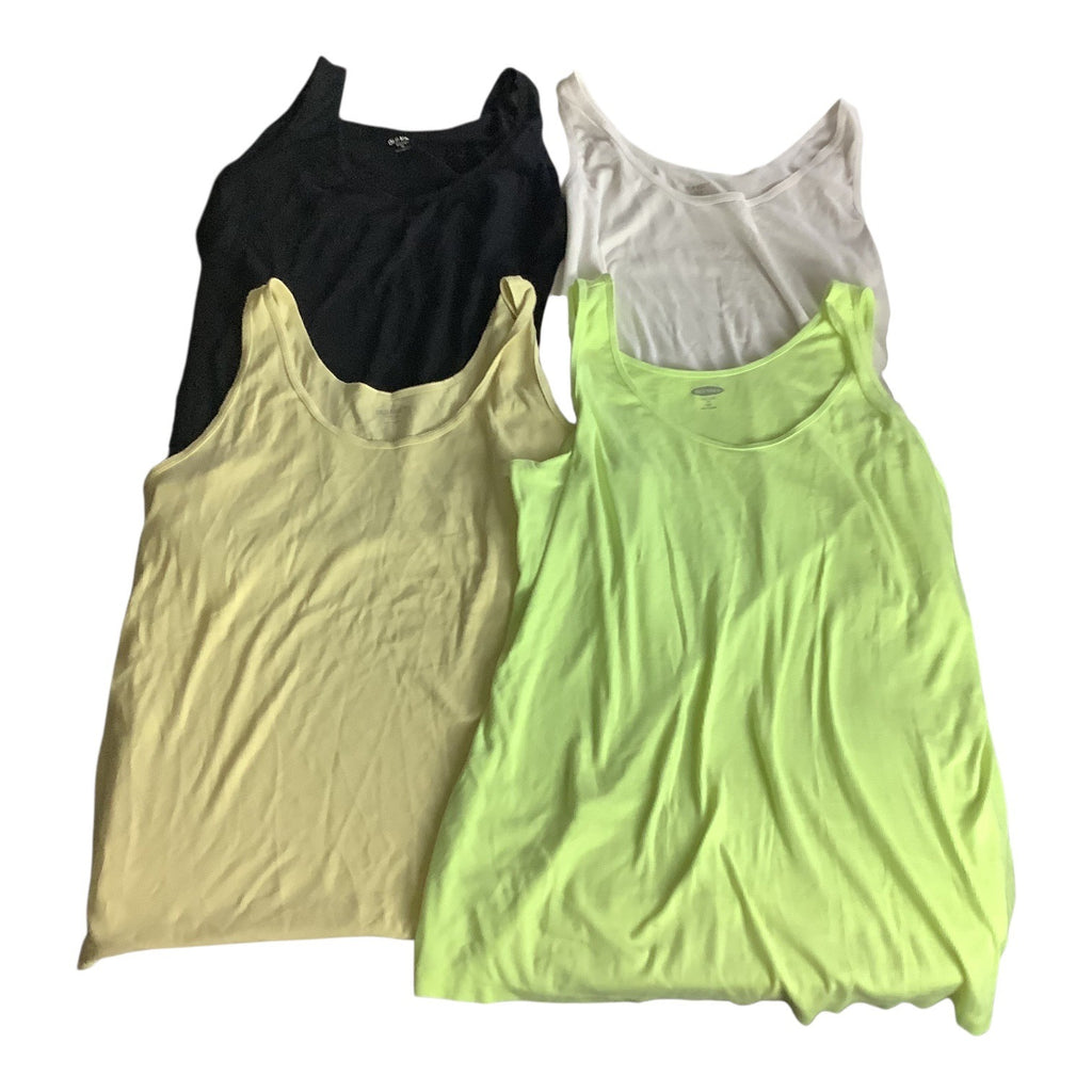 4 Pcs Old Navy Womens Size 3X Tank Tops Yellow White Black Neon Green