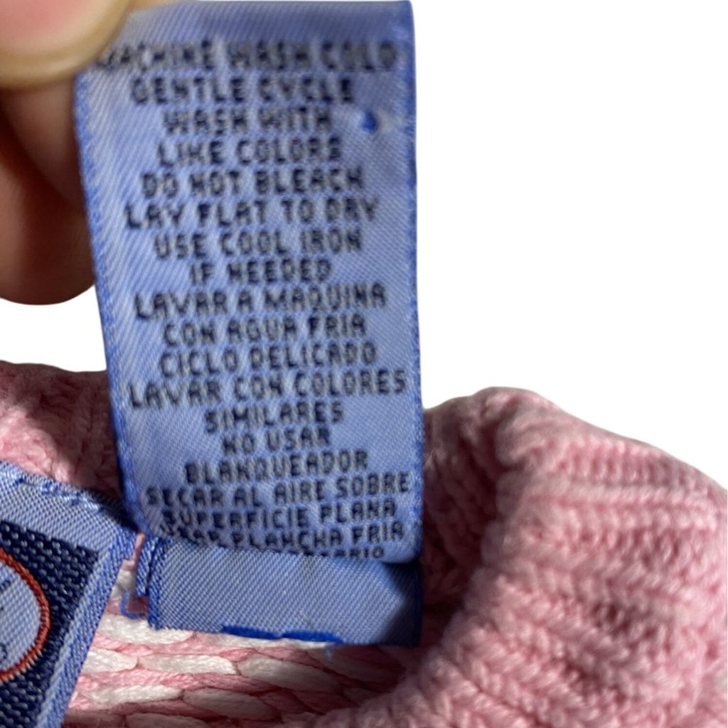 Koala Kids Baby Girl Fringe Knit Poncho Pink & White Size 3-6M 100% Cotton