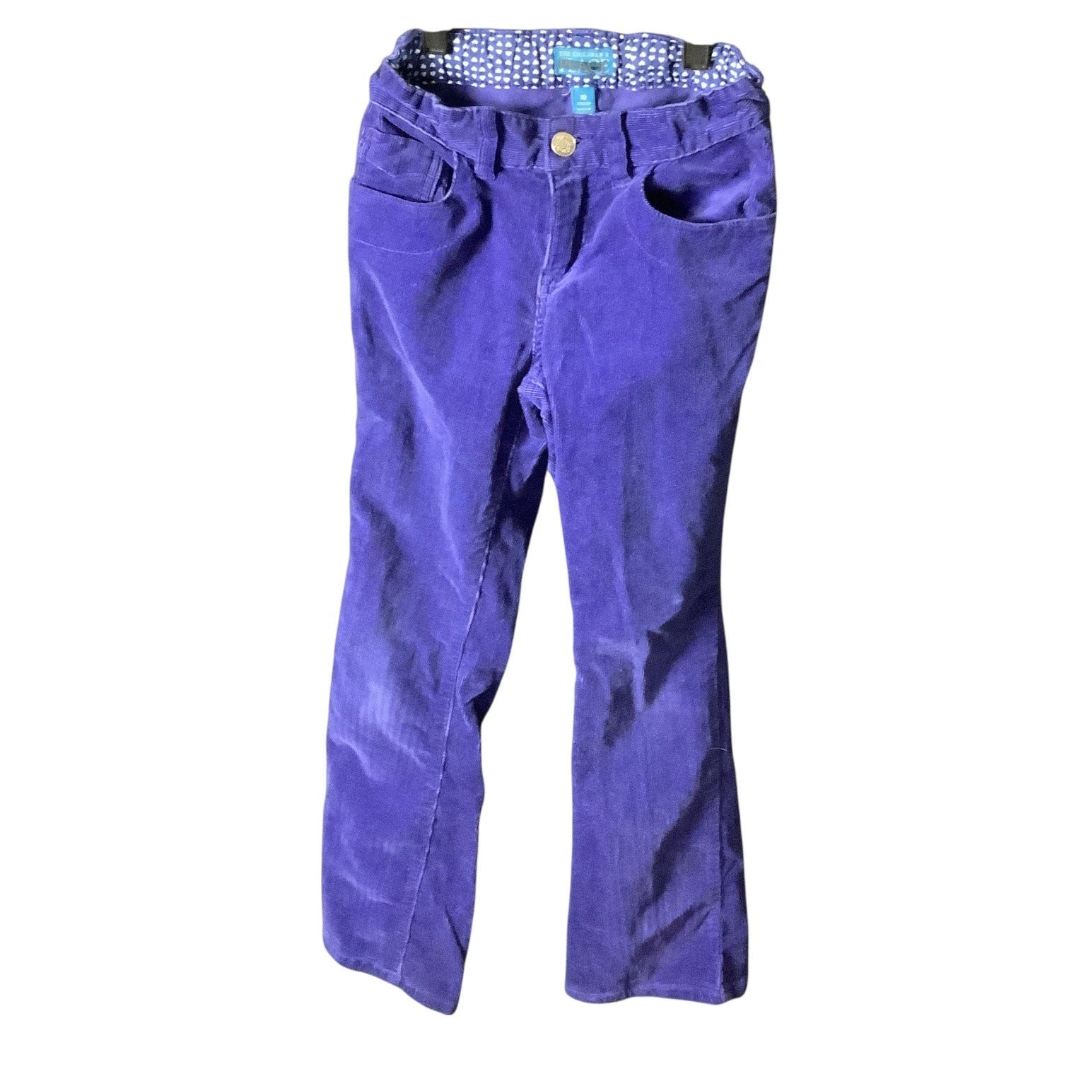 The Children’s Place Girls Corduroy Purple Flare Pants Size 10 Adjustable Waist Stretch