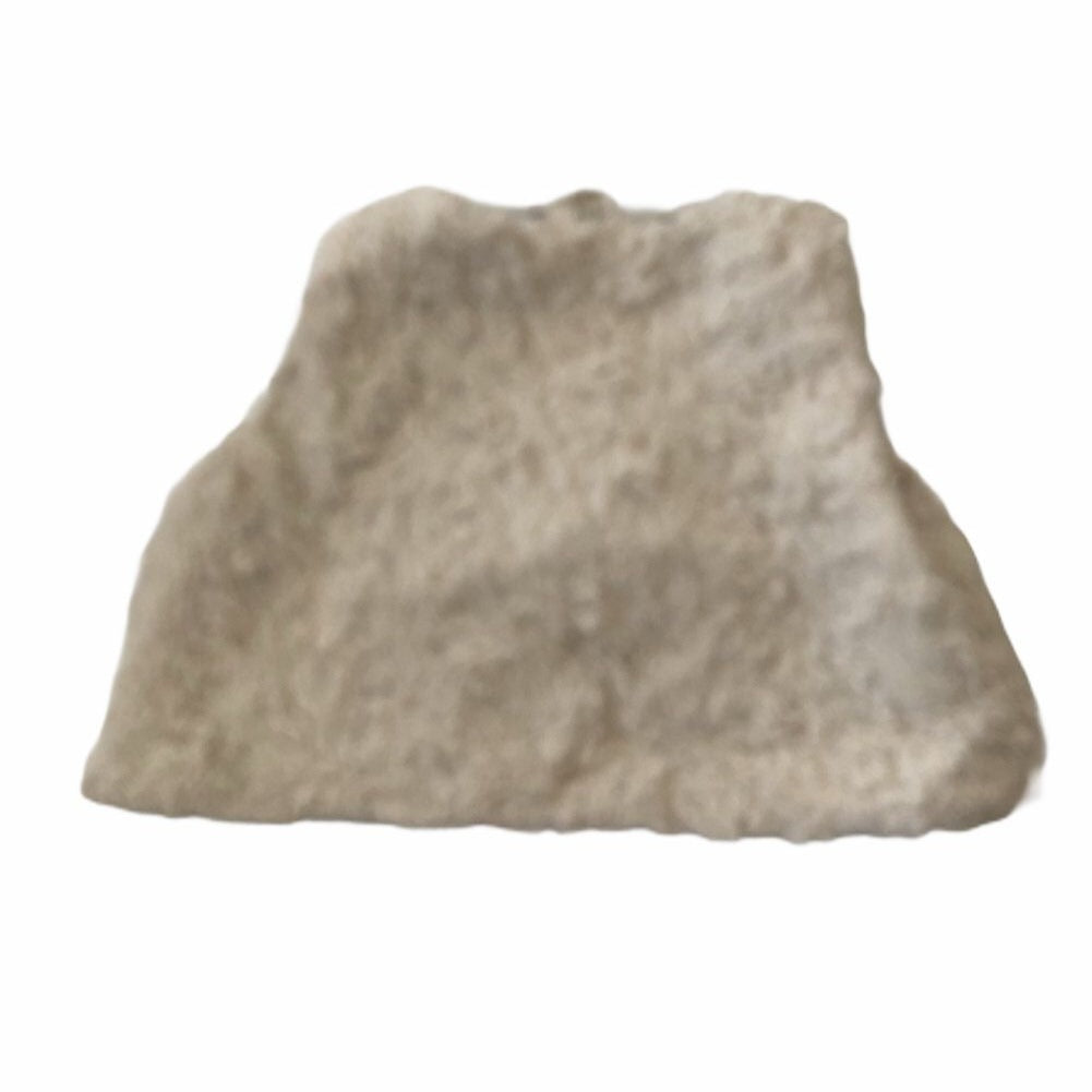 H&M Baby Girl White Faux Fur Vest Size 6-9 Months Lined Bow Closure Cozy Cute