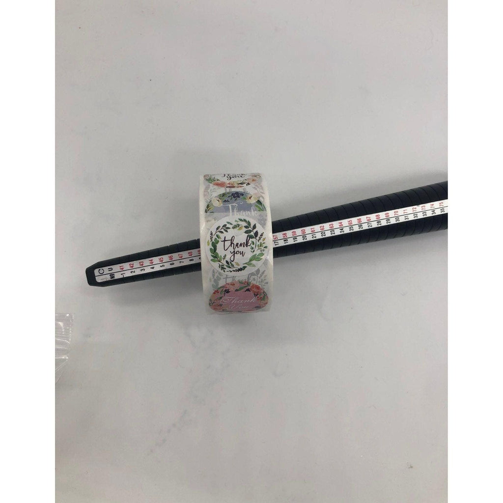 Thank You Stickers Roll 1in Label Round 500 Pcs Floral Design Variety Unisex