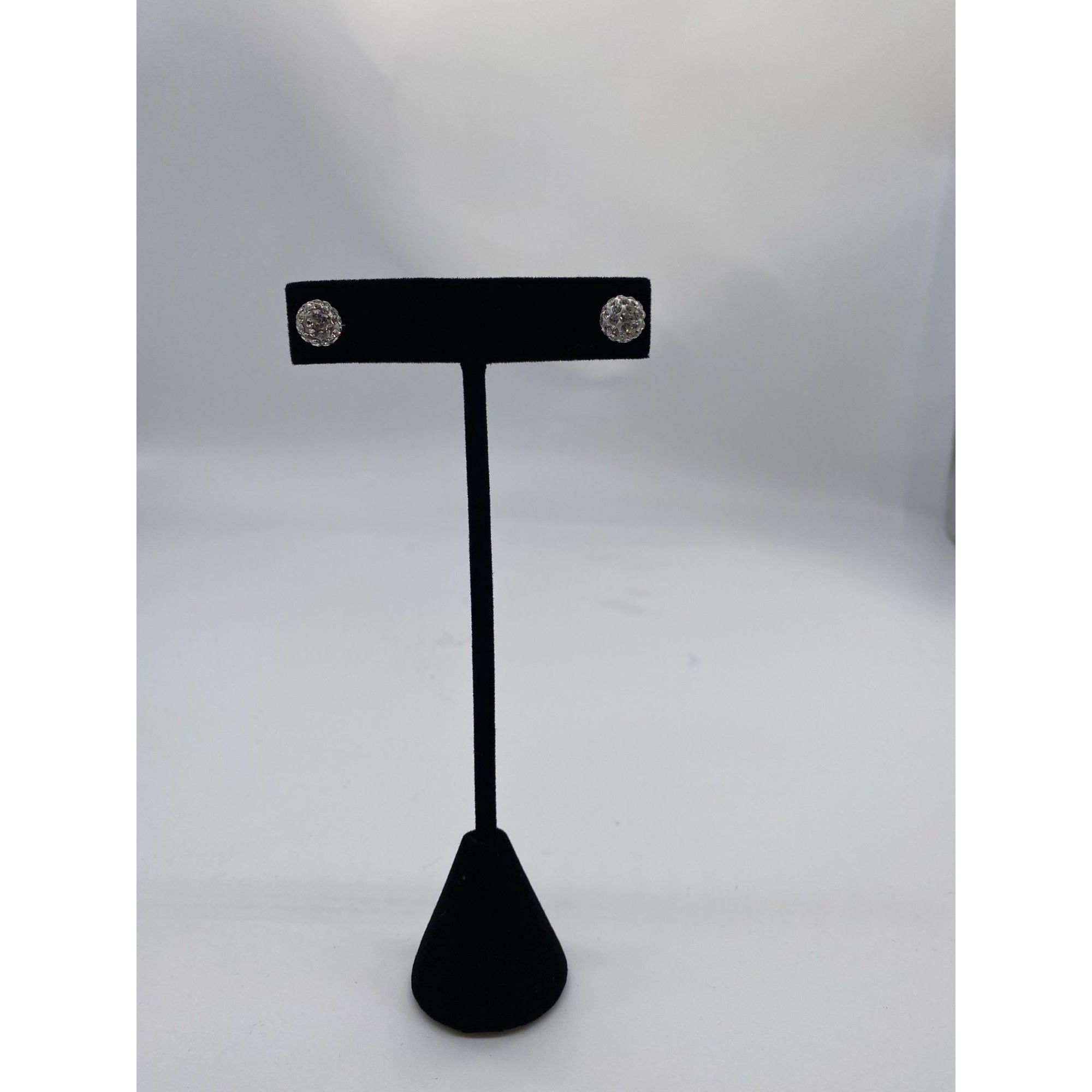 Flower Bud Ball Stud Earrings Diamond Crystal Hypoallergenic Ear Studs 8mm