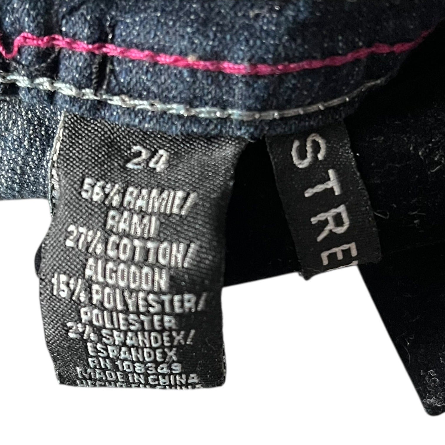 Zip Womens Stretch Denim Bermuda Shorts Size 24 Blue Five-Pocket Button Closure