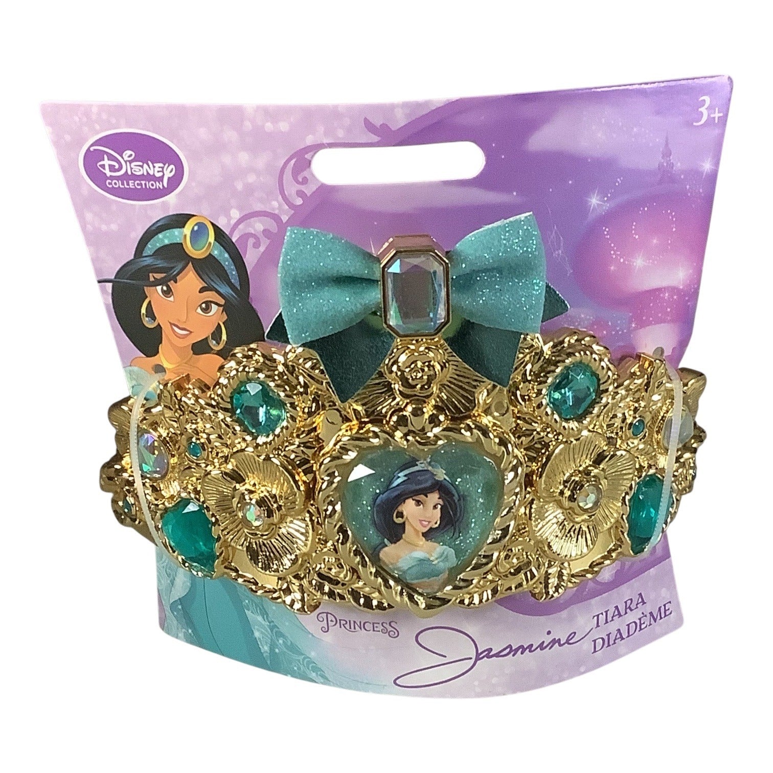 Disney Jasmine Tiara Diademe Princess Collection Gold Jewel Accents For Ages 3+