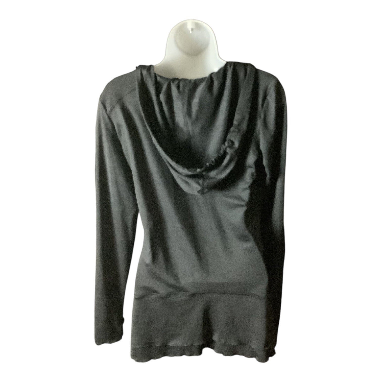 Calvin Klein Performance Quick Dry Womens Black Hooded Long Sleeve Ruched Top M