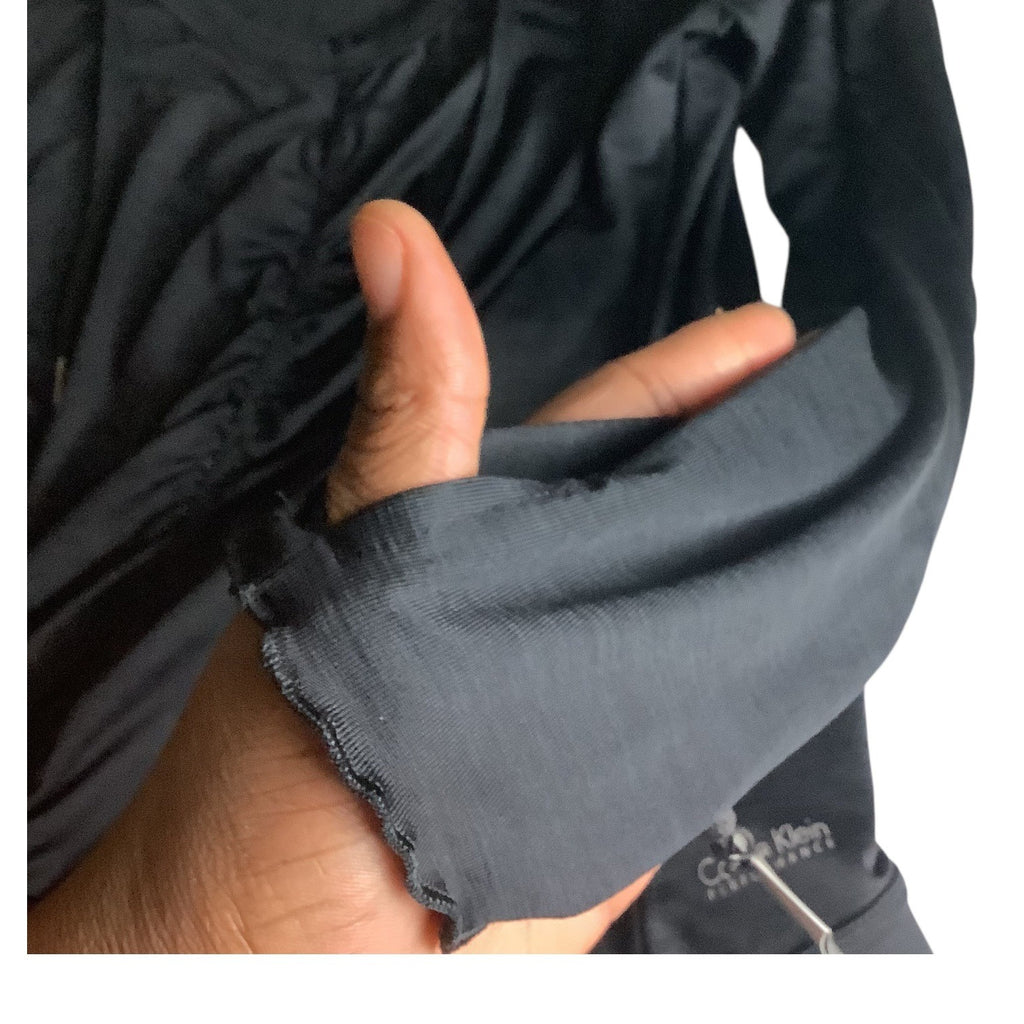 Calvin Klein Performance Quick Dry Womens Black Hooded Long Sleeve Ruched Top M