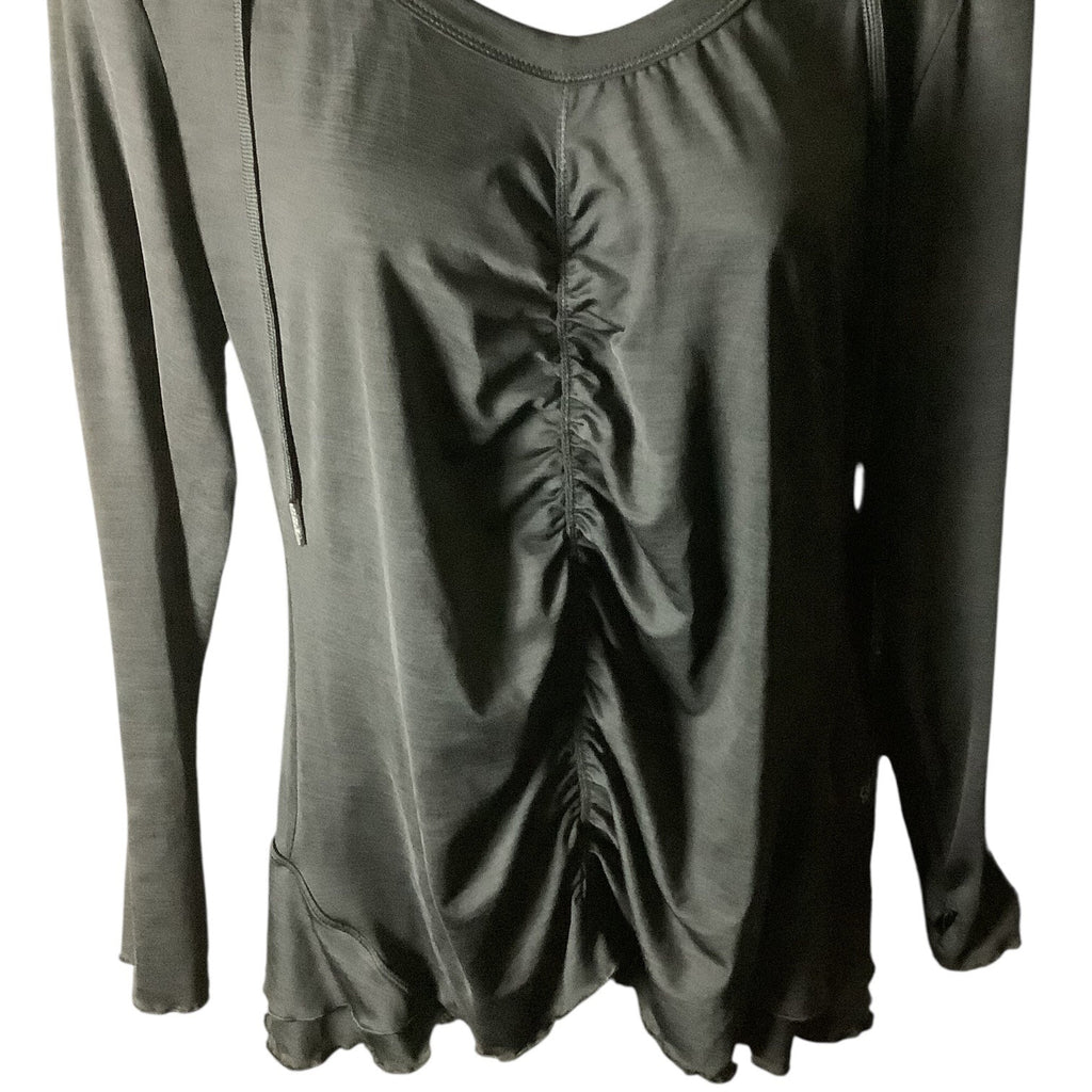 Calvin Klein Performance Quick Dry Womens Black Hooded Long Sleeve Ruched Top M