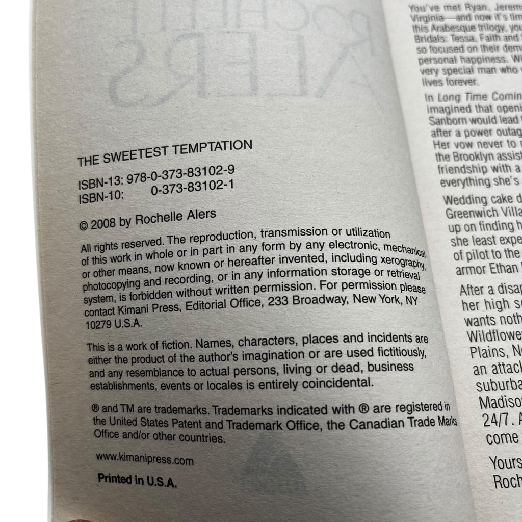 The Sweetest Temptation By Rochelle Alers 2008 Paperback Romance Novel