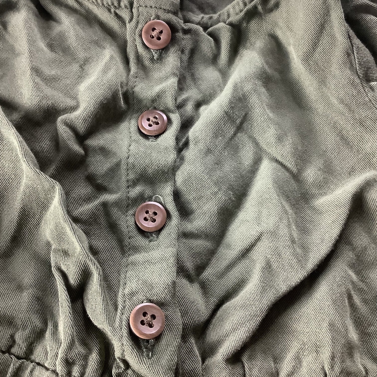 Old Navy Baby Girl Green Romper Jumpsuit Button Elastic Waist Short Sleeve 3-6M