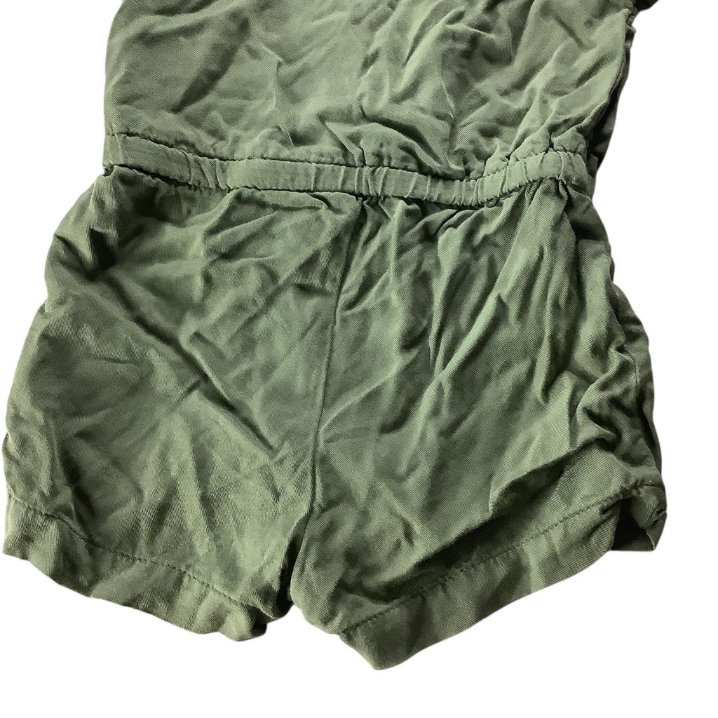 Old Navy Baby Girl Green Romper Jumpsuit Button Elastic Waist Short Sleeve 3-6M