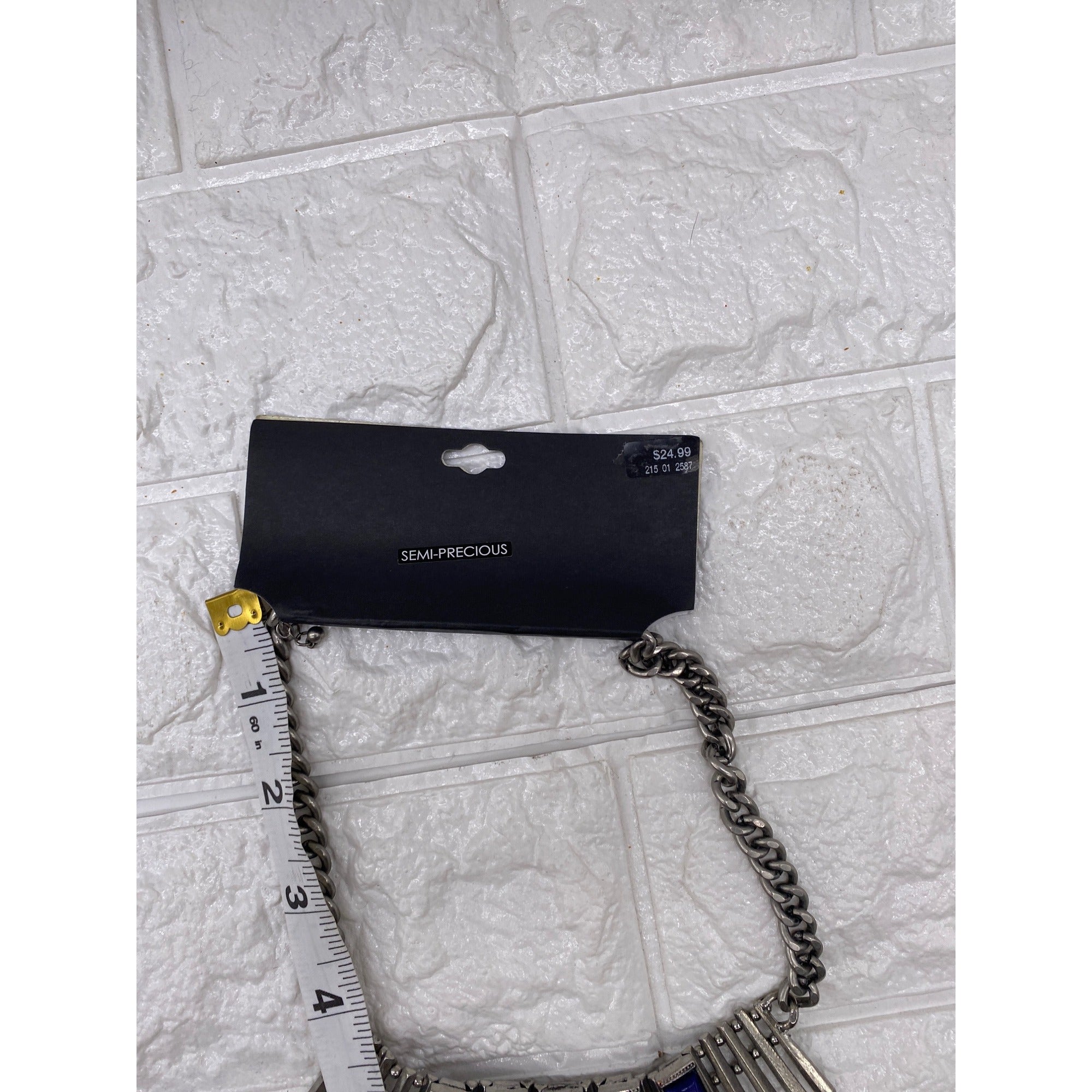 Target Semi Precious Stone Silver Tone Southwestern Bib Necklace Chic Blue