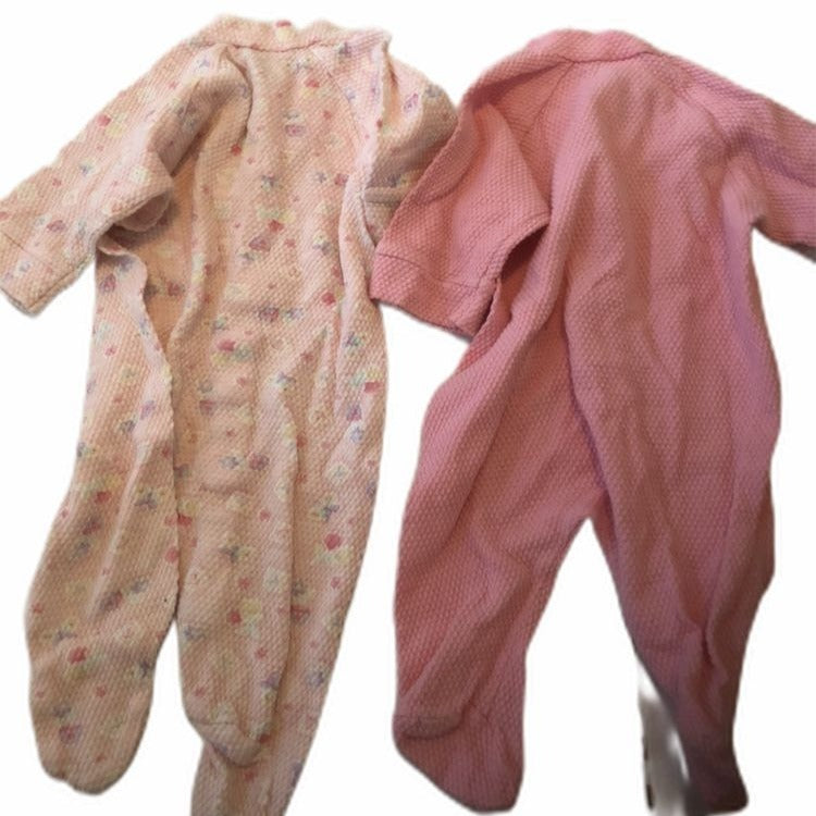 Gerber Baby Girl Pajamas Bundle 0-3 M 2pc Pink Floral 100% Cotton Footed Sleeper