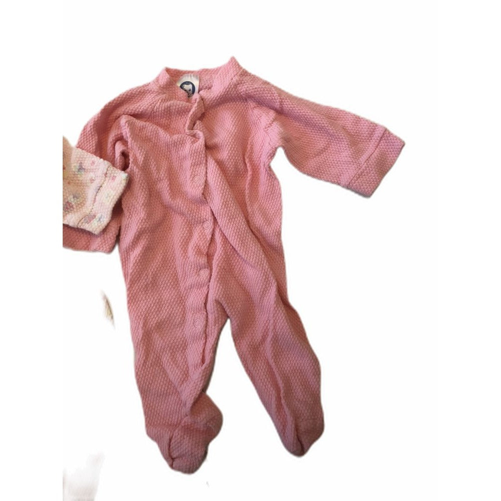 Gerber Baby Girl Pajamas Bundle 0-3 M 2pc Pink Floral 100% Cotton Footed Sleeper