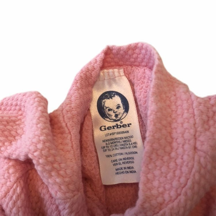 Gerber Baby Girl Pajamas Bundle 0-3 M 2pc Pink Floral 100% Cotton Footed Sleeper