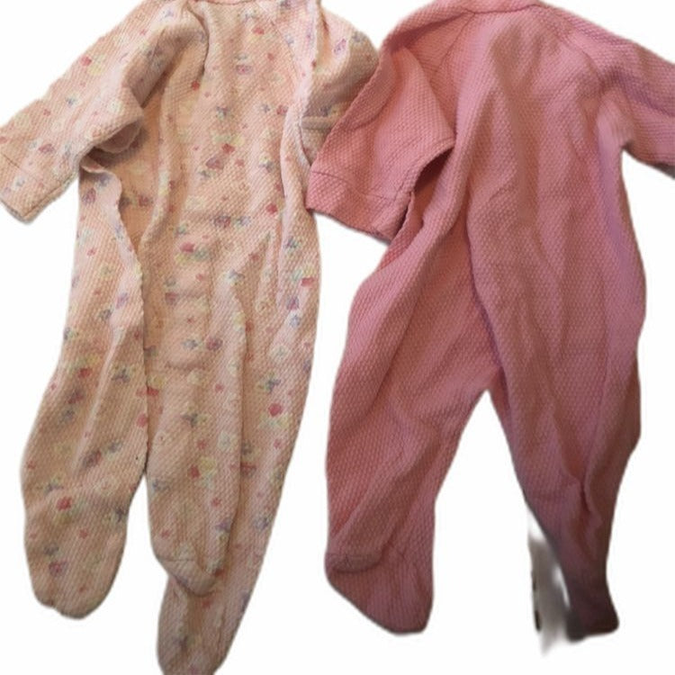 Gerber Baby Girl Pajamas Bundle 0-3 M 2pc Pink Floral 100% Cotton Footed Sleeper