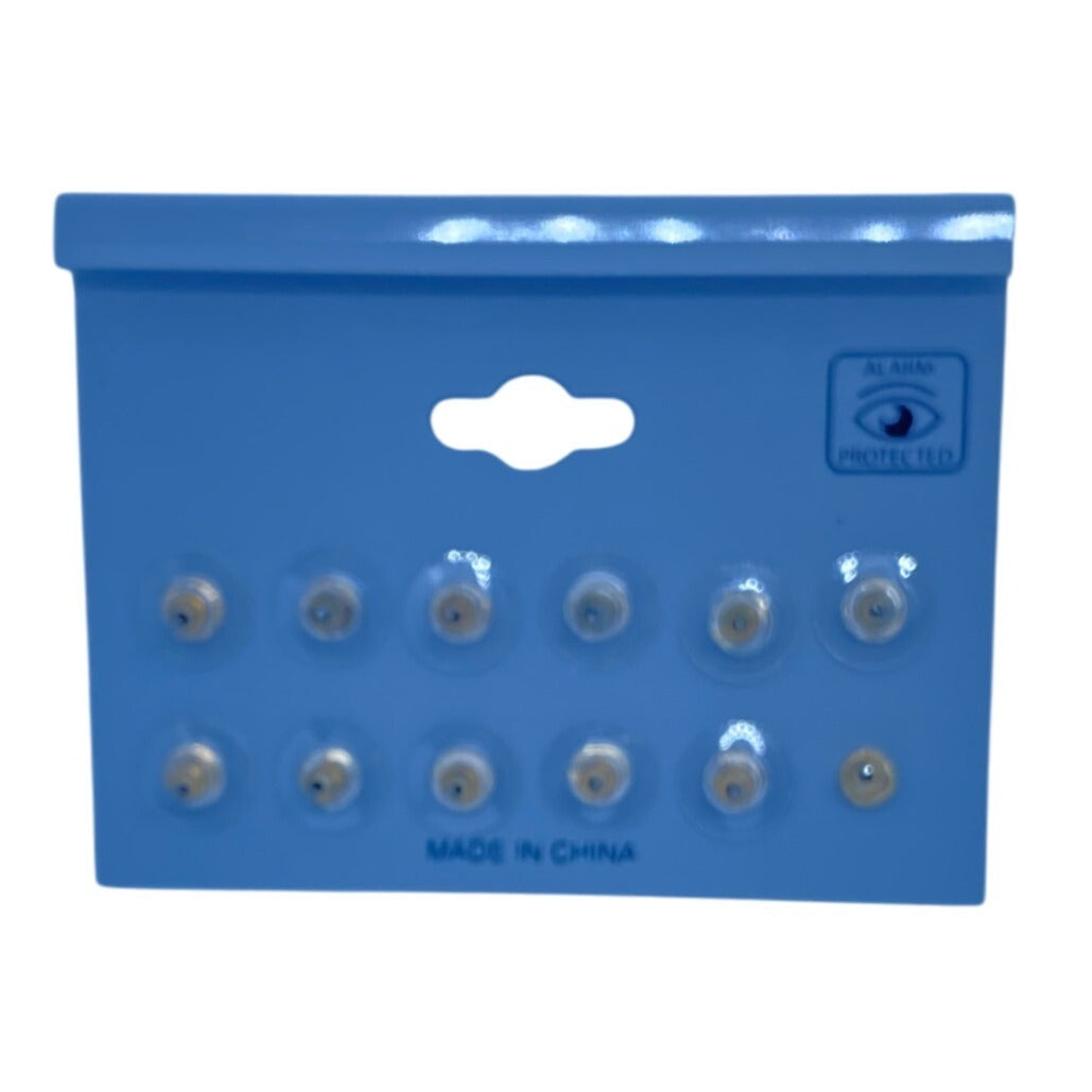 Lux Accessories Floral Stud Earrings Set In Multicolor With Rhinestones Flower Design 6 Pairs