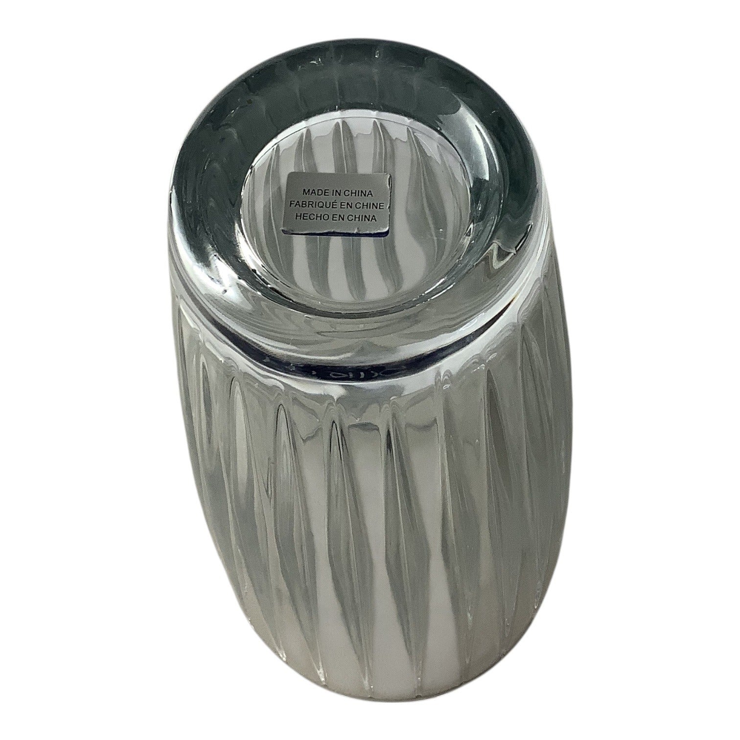 Mikasa Revel 12" Crystal Vase Elegant Vertical Line Flower Decor Thick Glass