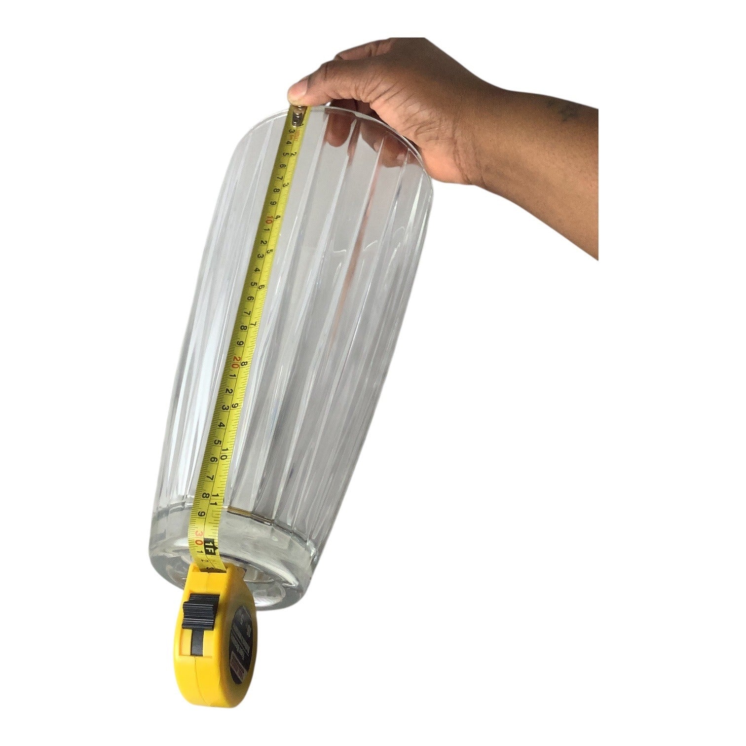 Mikasa Revel 12" Crystal Vase Elegant Vertical Line Flower Decor Thick Glass