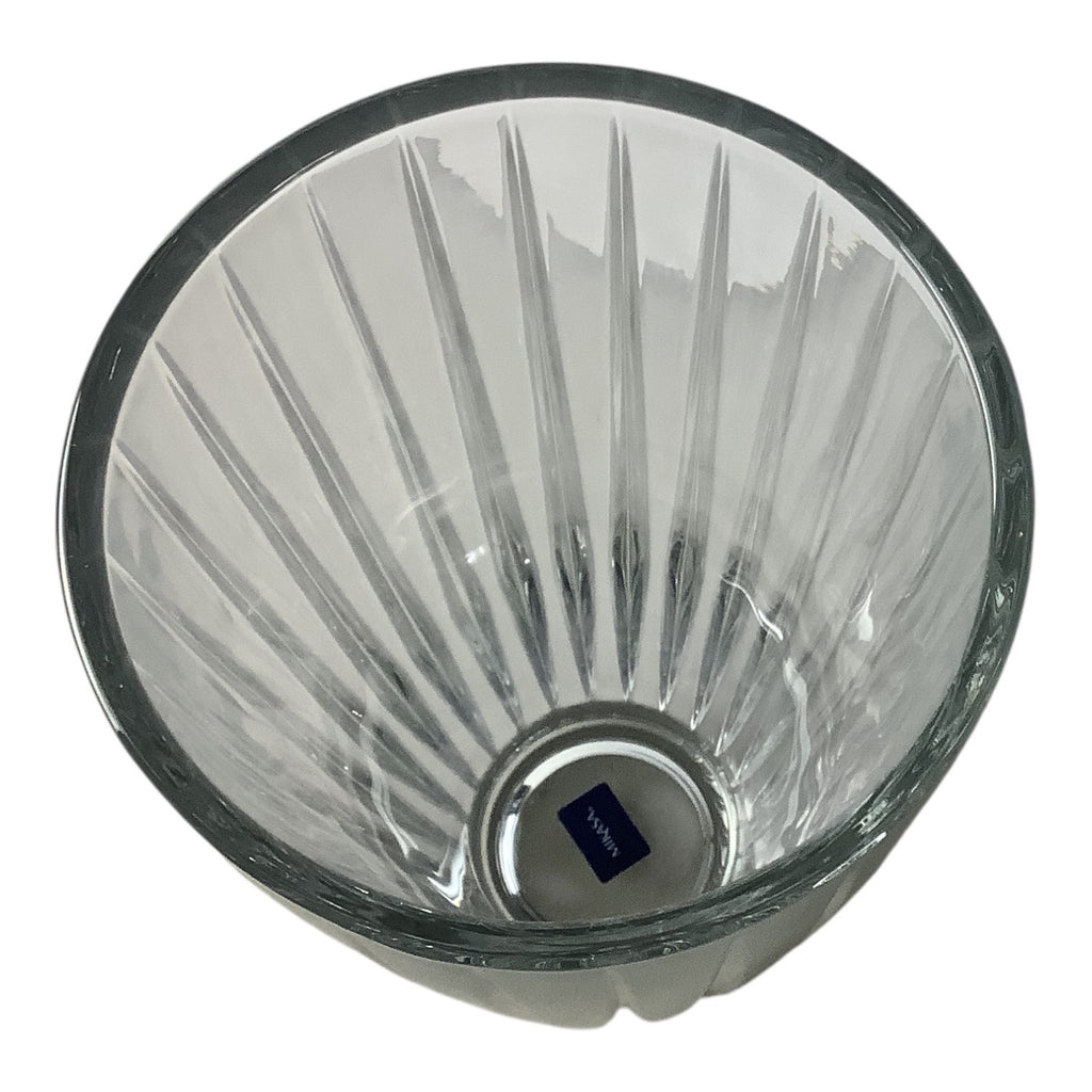 Mikasa Revel 12" Crystal Vase Elegant Vertical Line Flower Decor Thick Glass