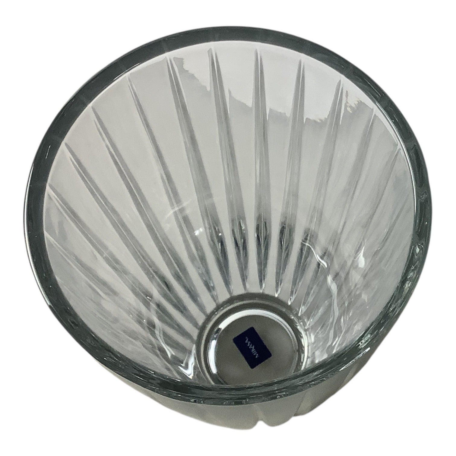 Mikasa Revel 12" Crystal Vase Elegant Vertical Line Flower Decor Thick Glass