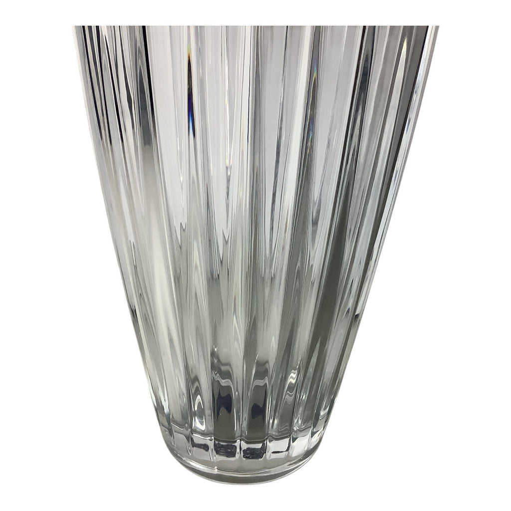 Mikasa Revel 12" Crystal Vase Elegant Vertical Line Flower Decor Thick Glass