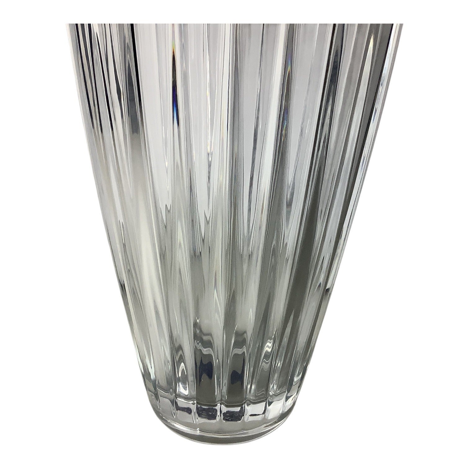 Mikasa Revel 12" Crystal Vase Elegant Vertical Line Flower Decor Thick Glass