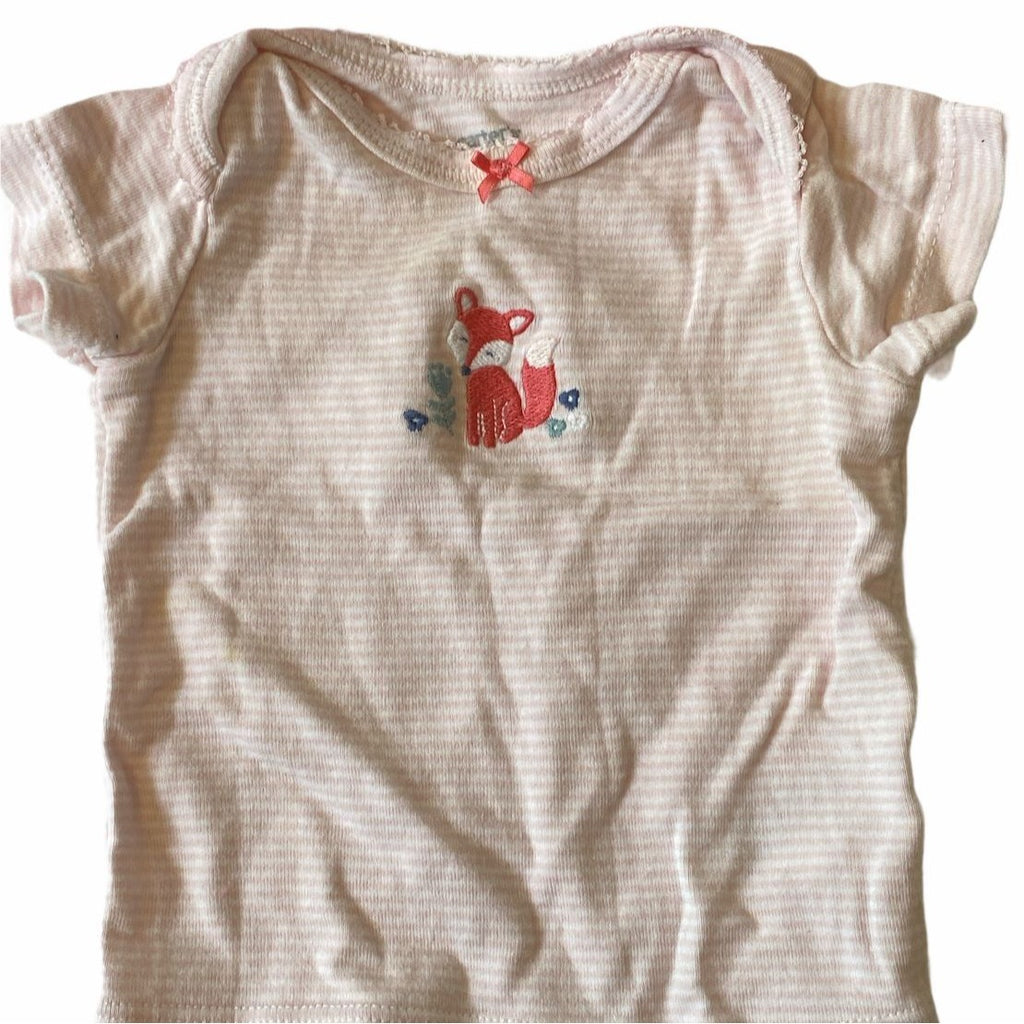 Baby Girl 3pc Bodysuit Bundle Size 3M Carters Pink Floral & Striped Patterns