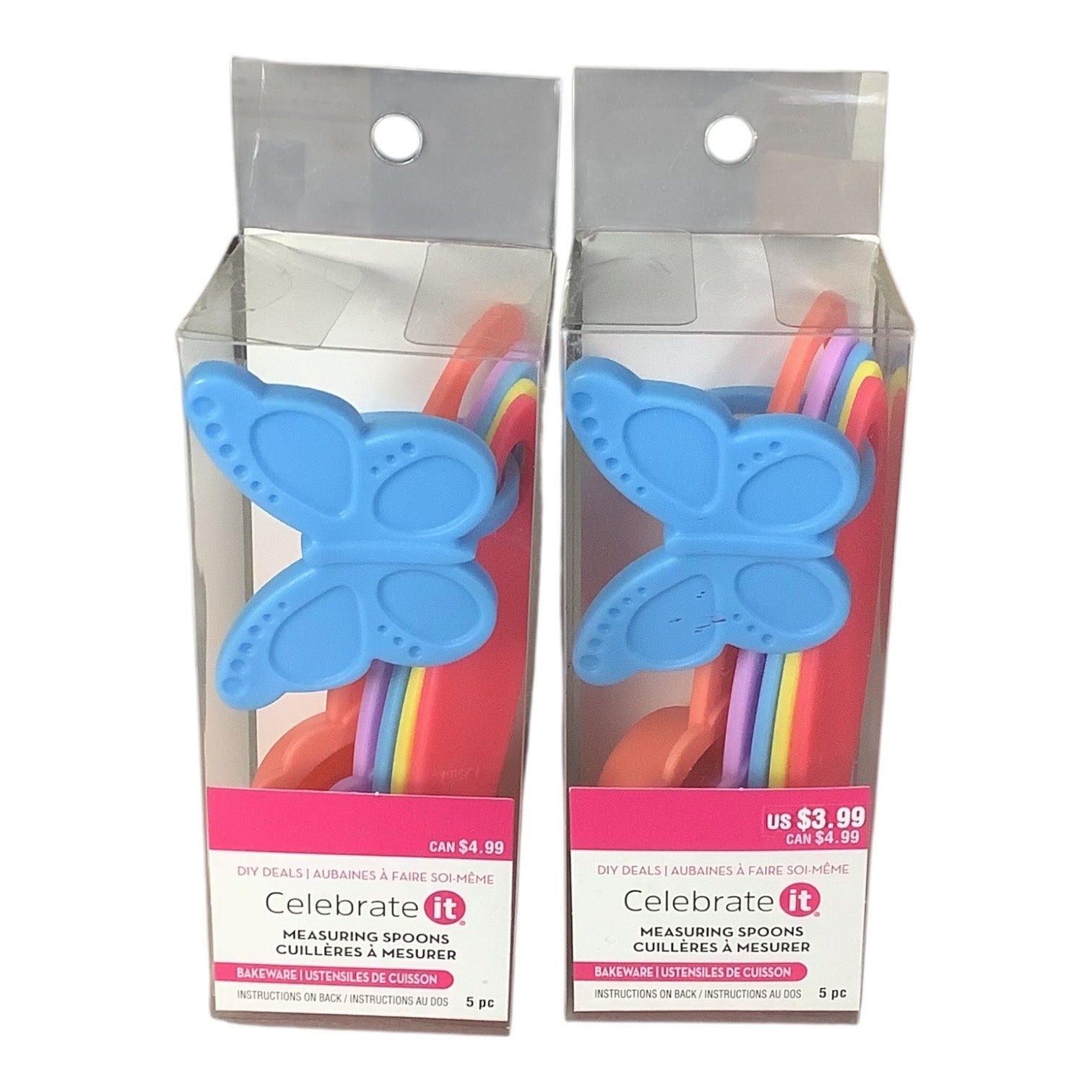 Celebrate It Measuring Spoon Sets 5 Pc Bakeware Utensils (2 Packs) Butterfly