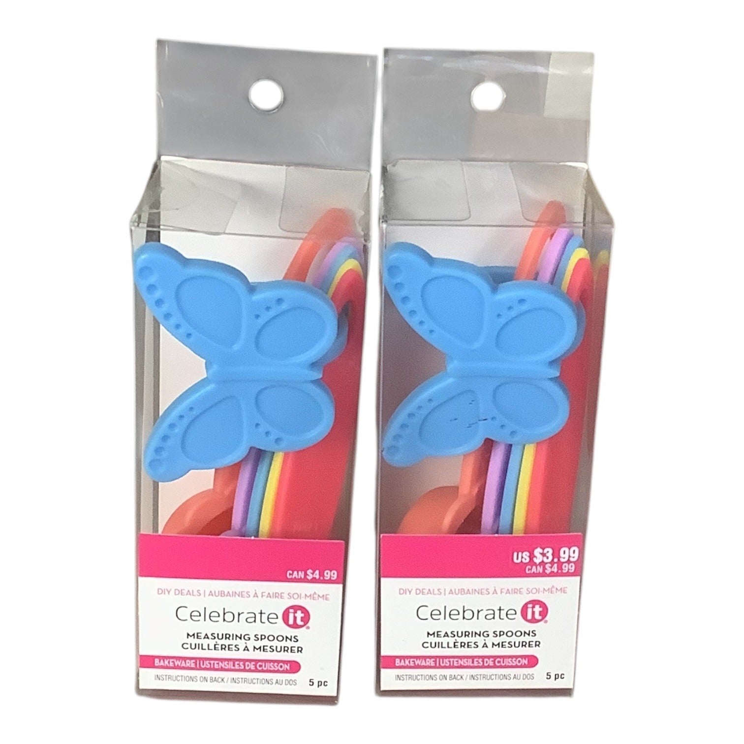 Celebrate It Measuring Spoon Sets 5 Pc Bakeware Utensils (2 Packs) Butterfly