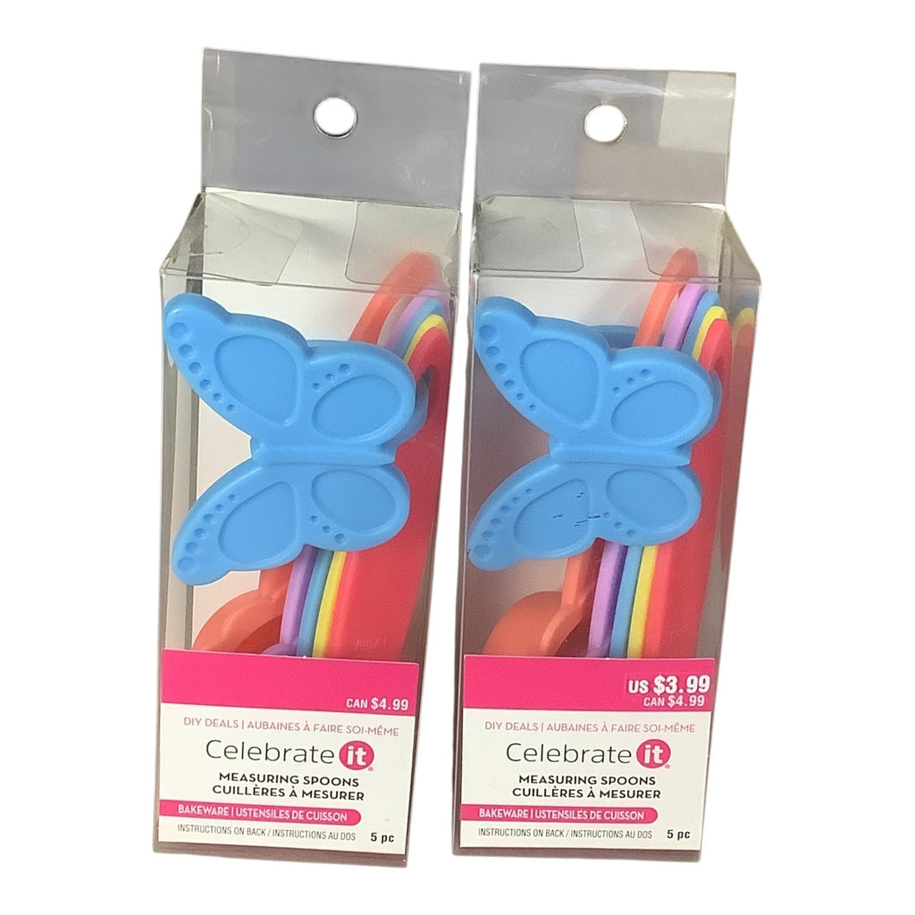 Celebrate It Measuring Spoon Sets 5 Pc Bakeware Utensils (2 Packs) Butterfly