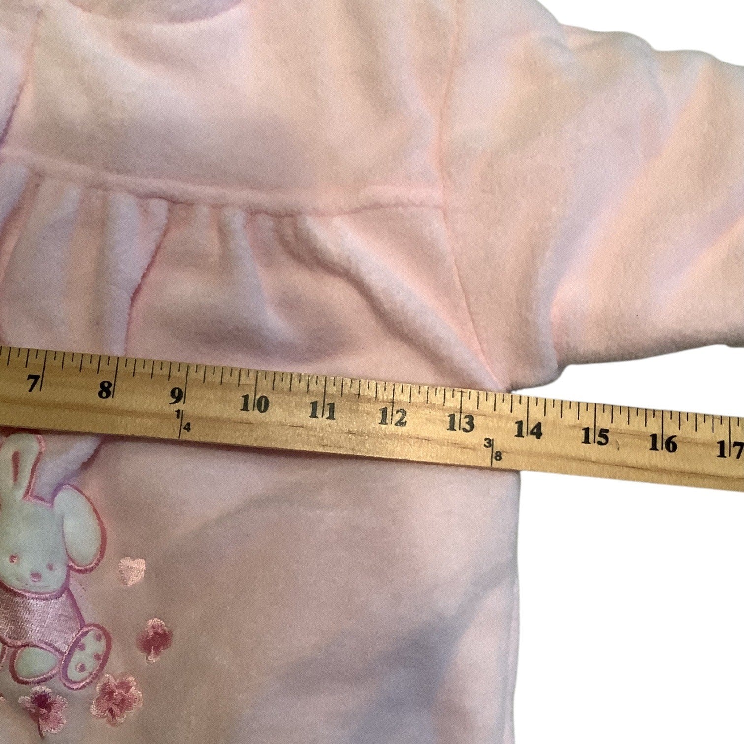 Baby Dove Infant Hooded Pink Bunting Suit With Bunny Embroidery Size 0-12 Months