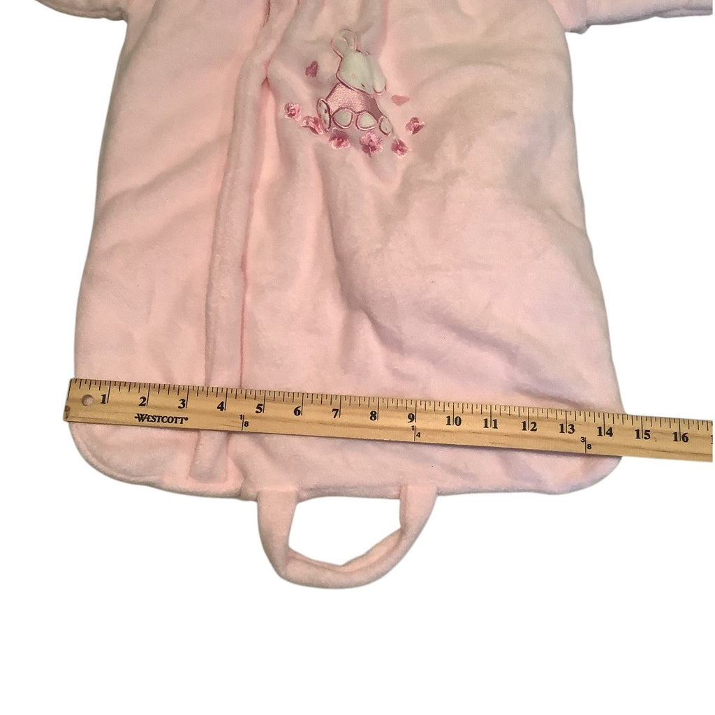 Baby Dove Infant Hooded Pink Bunting Suit With Bunny Embroidery Size 0-12 Months