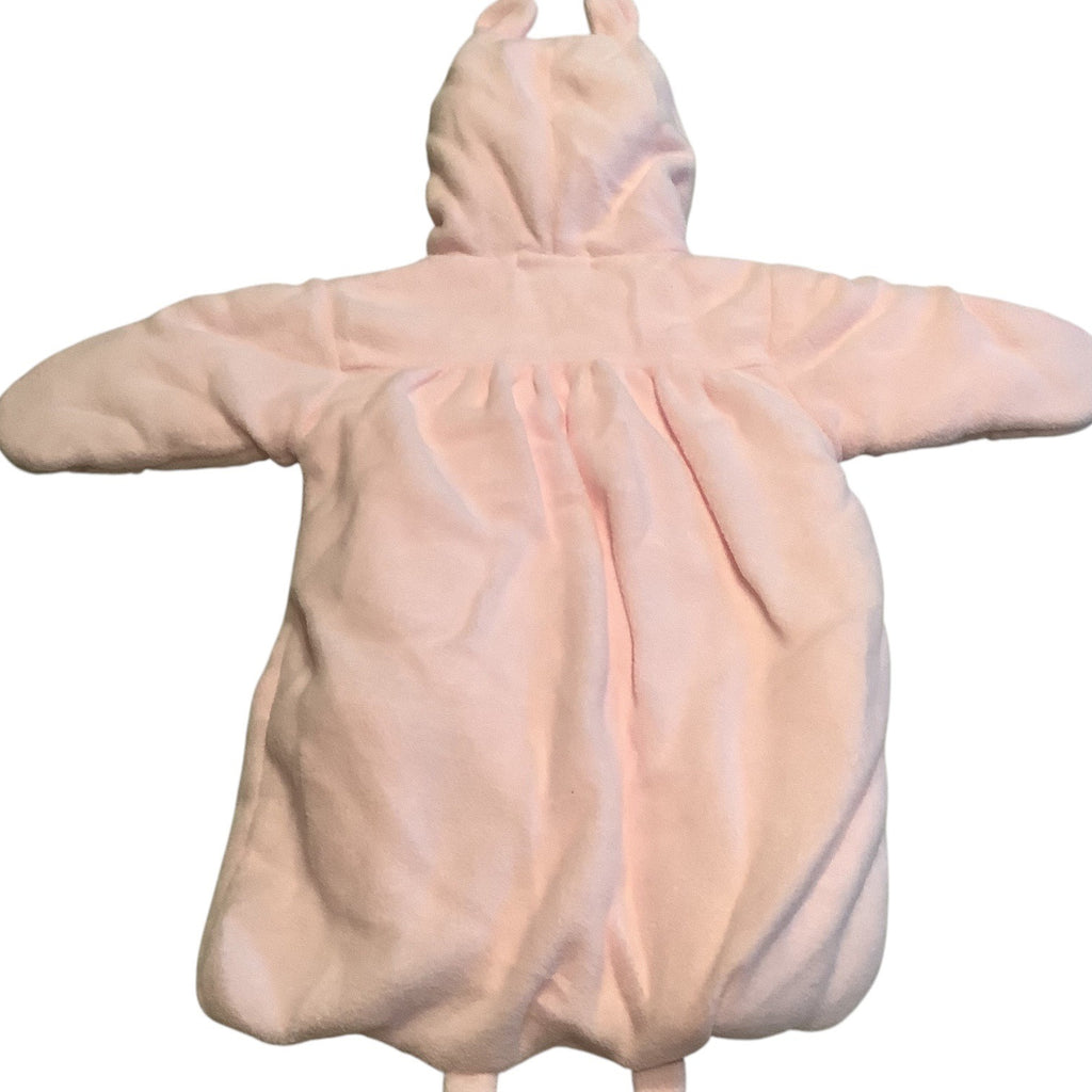 Baby Dove Infant Hooded Pink Bunting Suit With Bunny Embroidery Size 0-12 Months