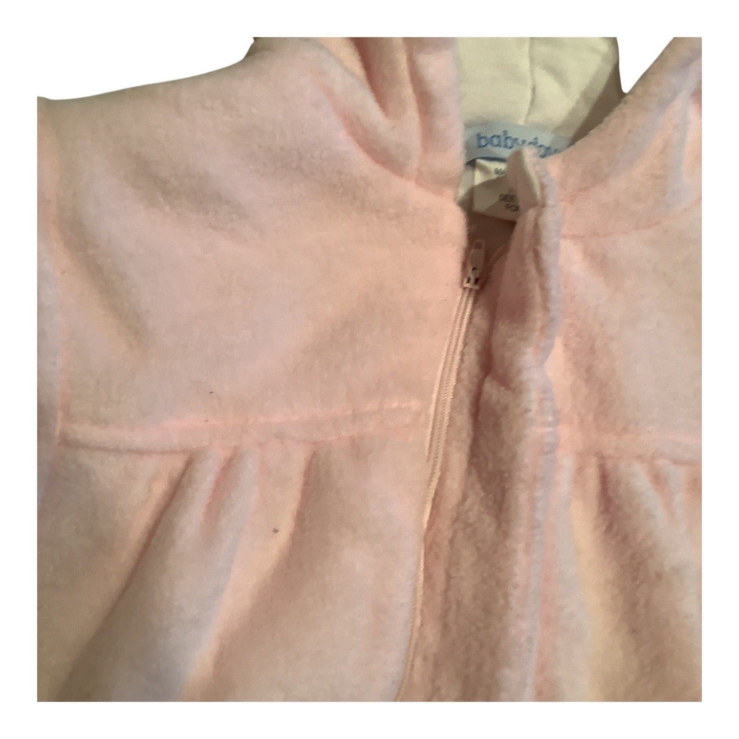 Baby Dove Infant Hooded Pink Bunting Suit With Bunny Embroidery Size 0-12 Months