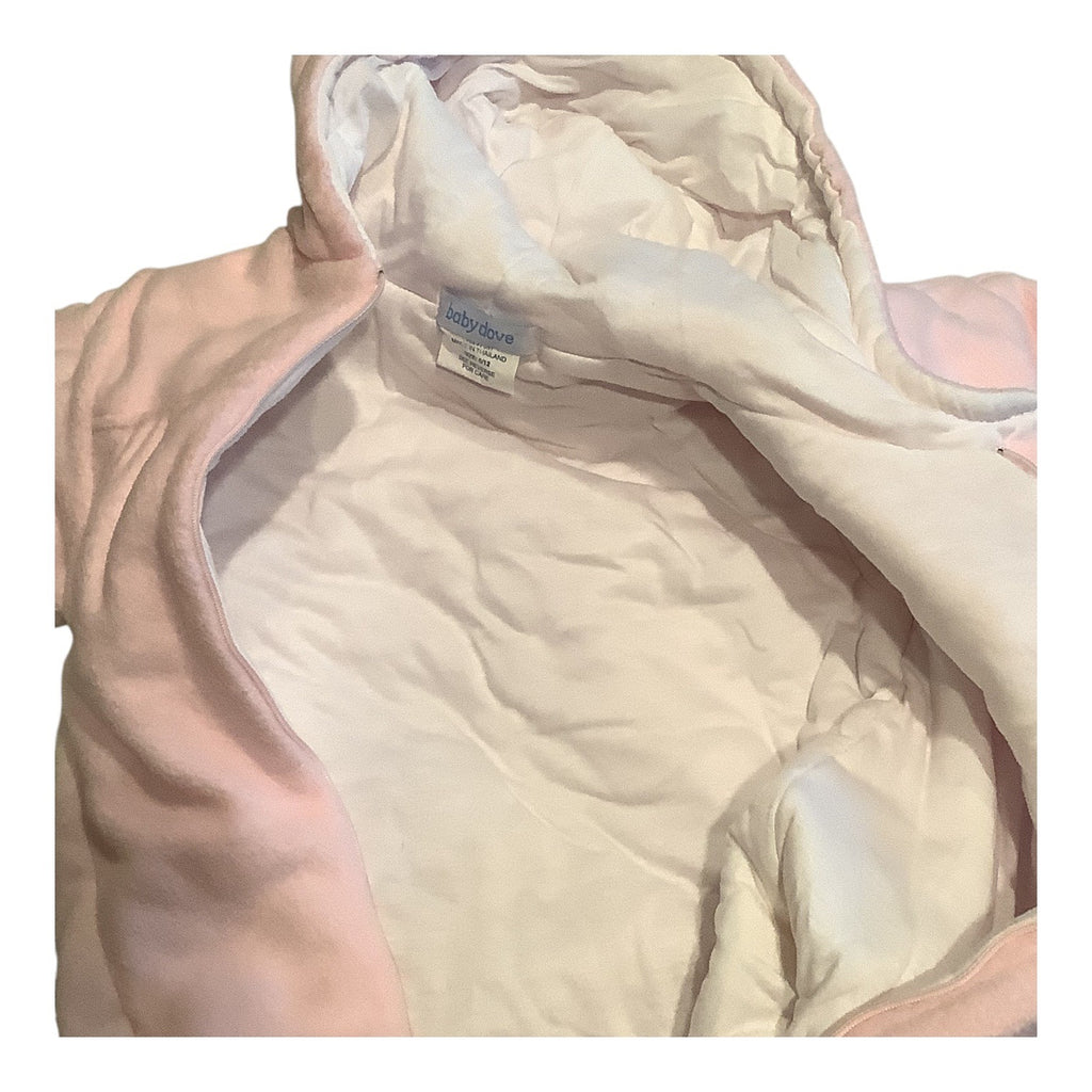 Baby Dove Infant Hooded Pink Bunting Suit With Bunny Embroidery Size 0-12 Months