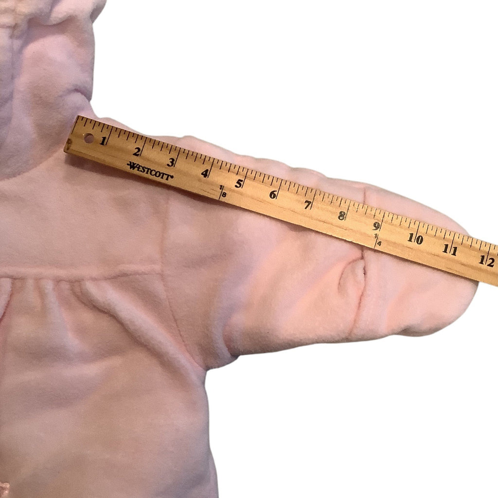 Baby Dove Infant Hooded Pink Bunting Suit With Bunny Embroidery Size 0-12 Months