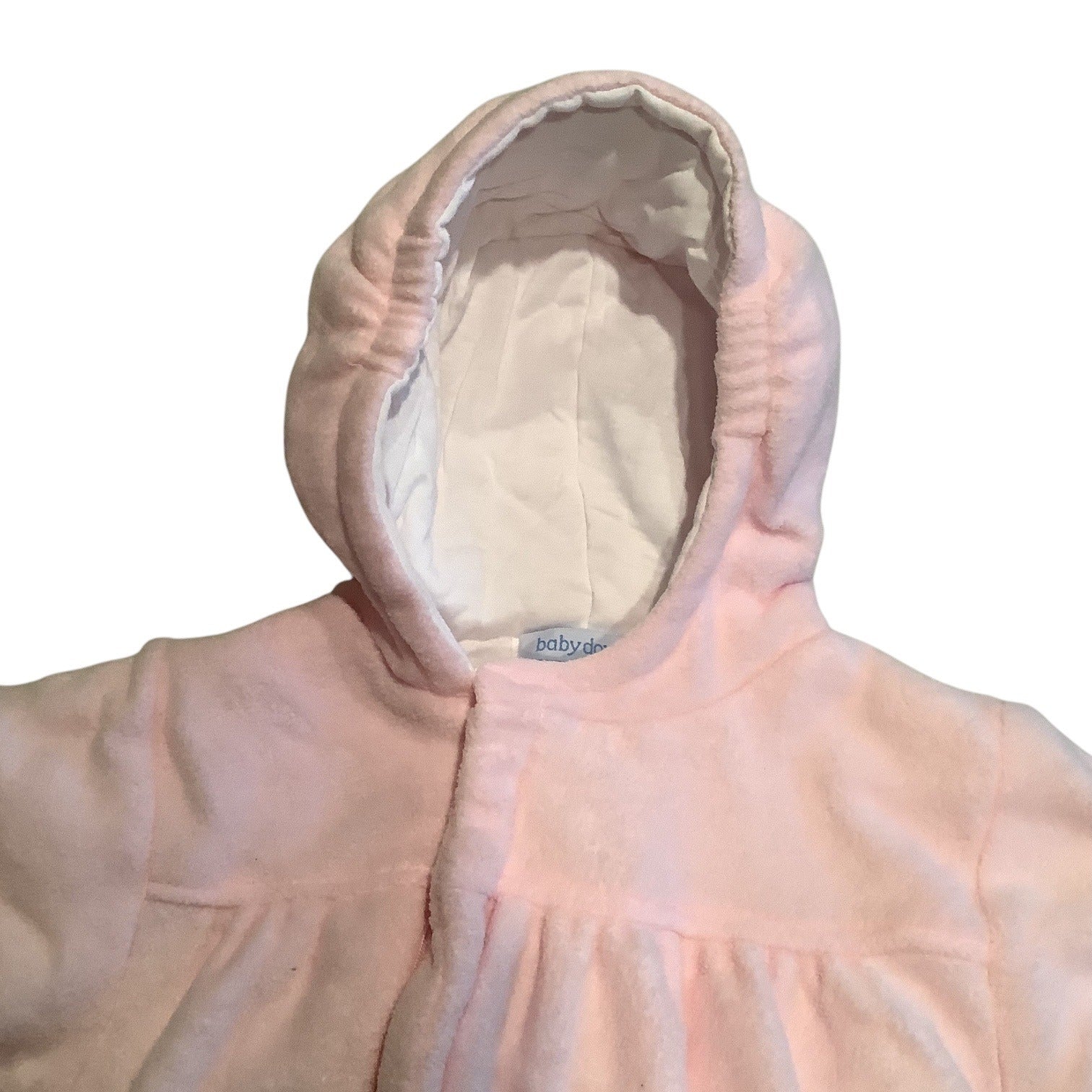 Baby Dove Infant Hooded Pink Bunting Suit With Bunny Embroidery Size 0-12 Months