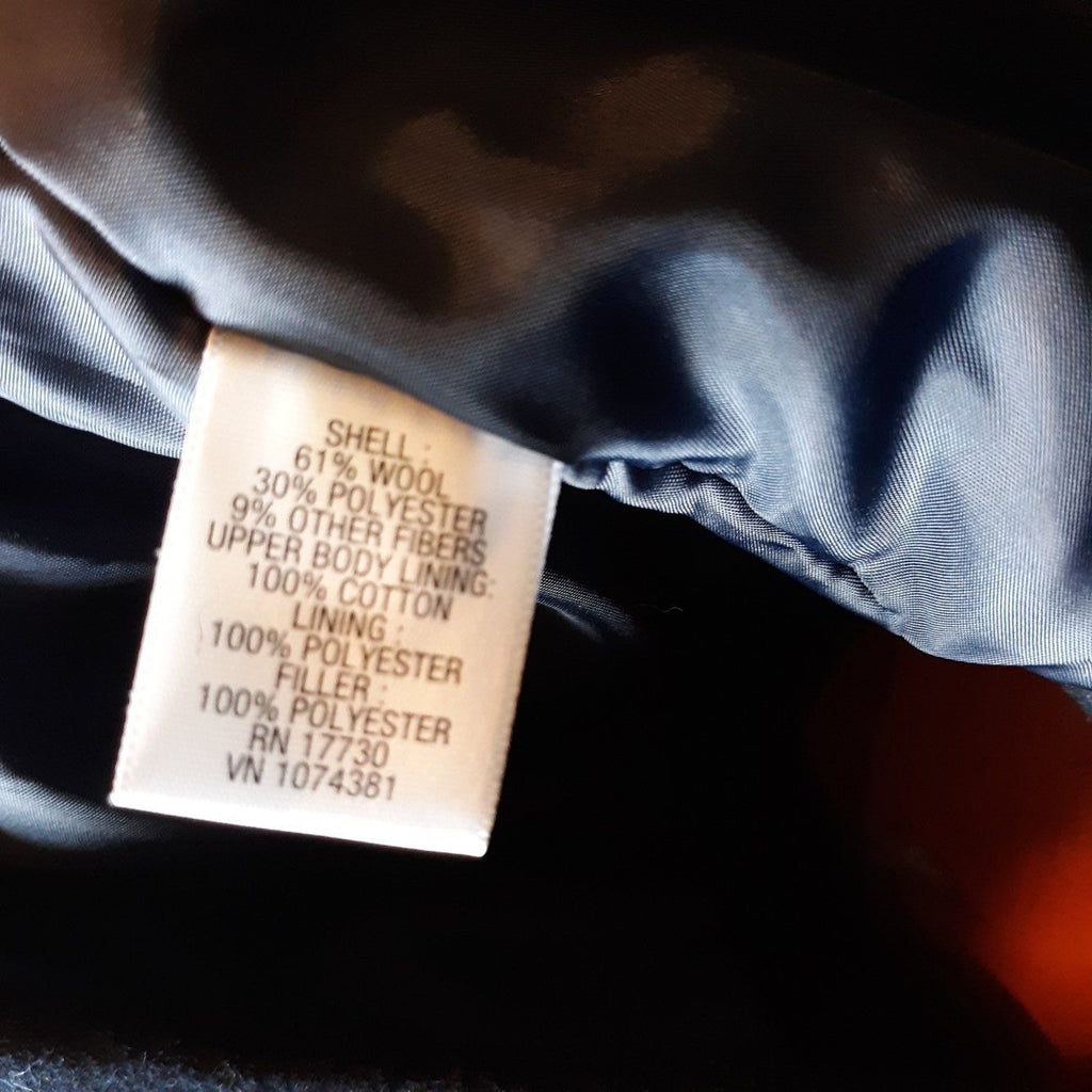 Merona Women’s Navy Double Breasted Wool Trench Coat W/ Cotton Blend Shell Small