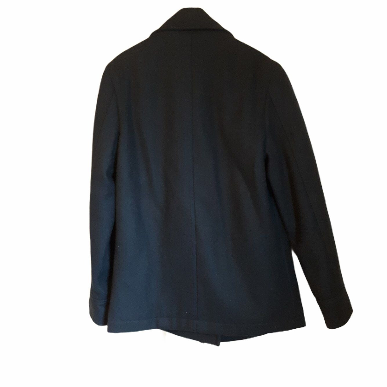 Merona Women’s Navy Double Breasted Wool Trench Coat W/ Cotton Blend Shell Small