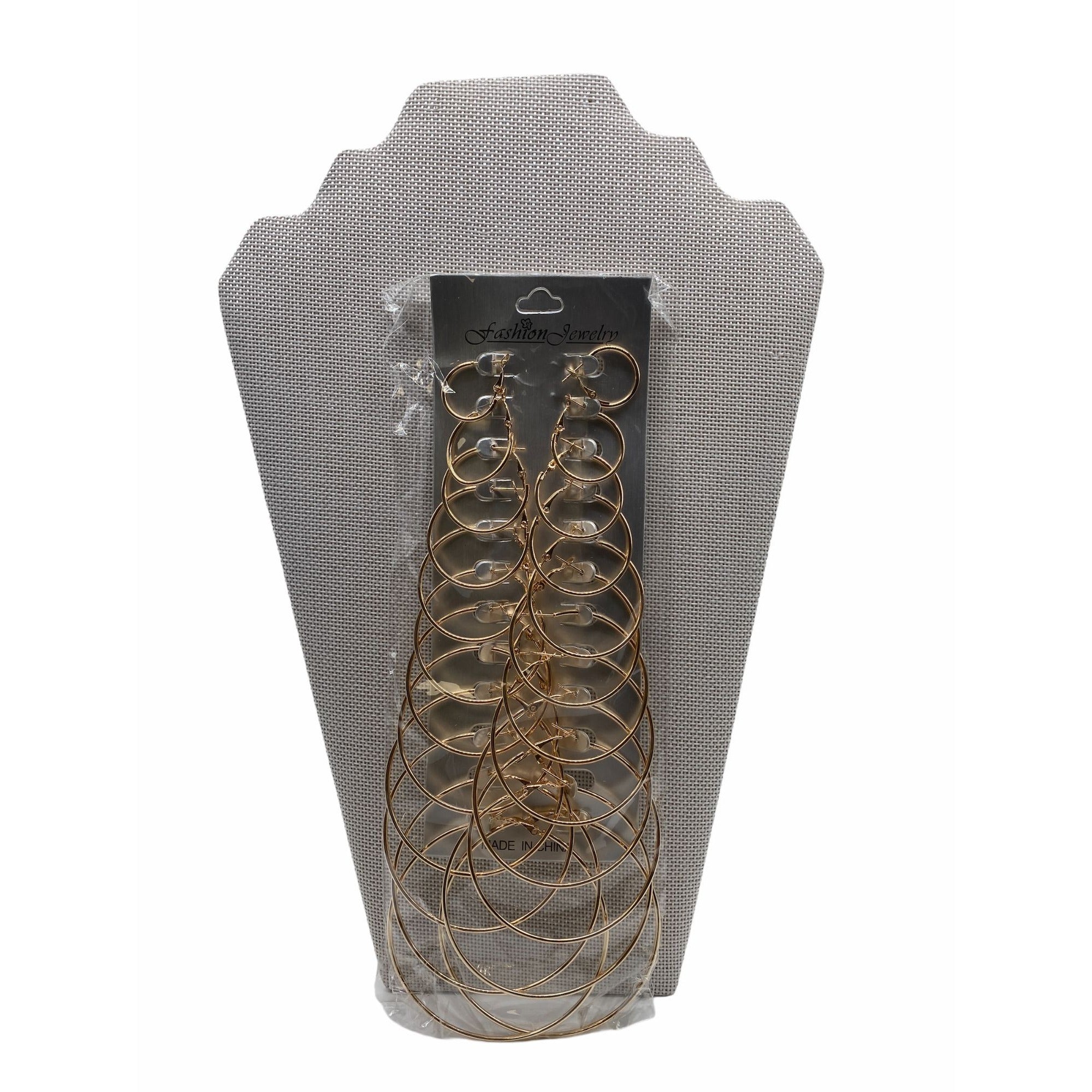 Women’s Gold Alloy Big Hoop Earring Set Drop Earrings Ladies Fashion Accessories