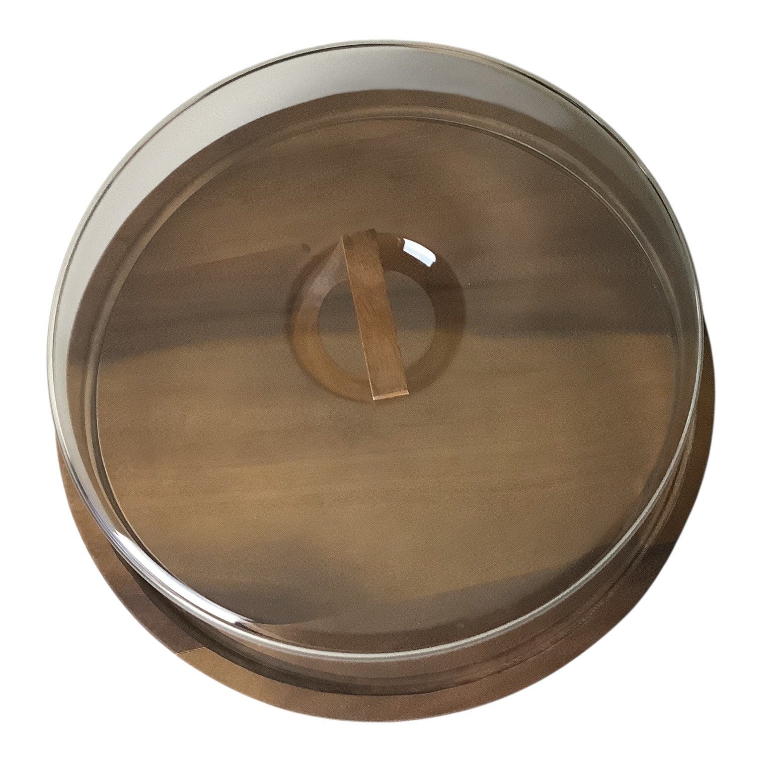 Swissmar Acacia Round Serving Board With Clear Serving Dome Cover