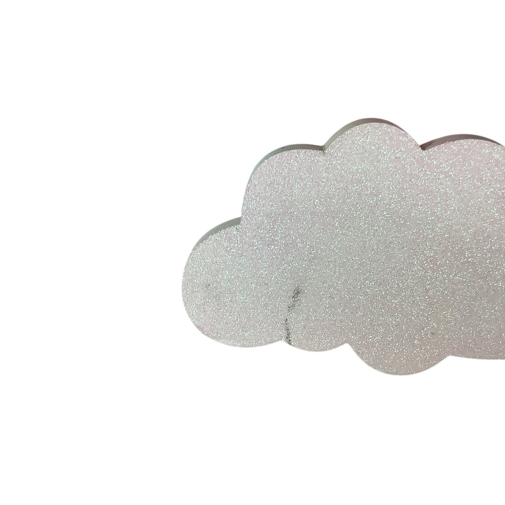 Hobby Lobby Rainbow Wall Decor Pastel Wood Glitter Cloud Nursery Room 19” x 13”