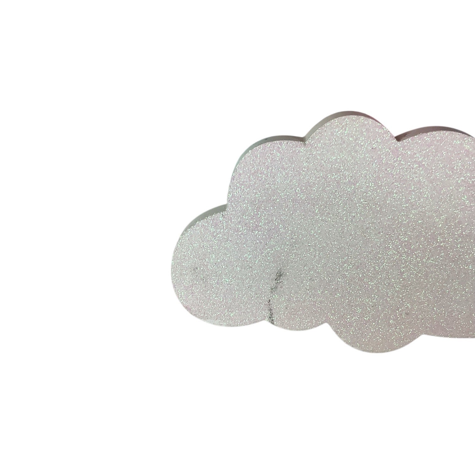 Hobby Lobby Rainbow Wall Decor Pastel Wood Glitter Cloud Nursery Room 19” x 13”